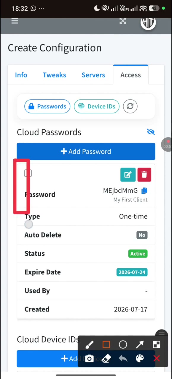 Actual tutorial video frame showing the Add Device ID dialog, its expiry date, and the multi-ID entry guidance.