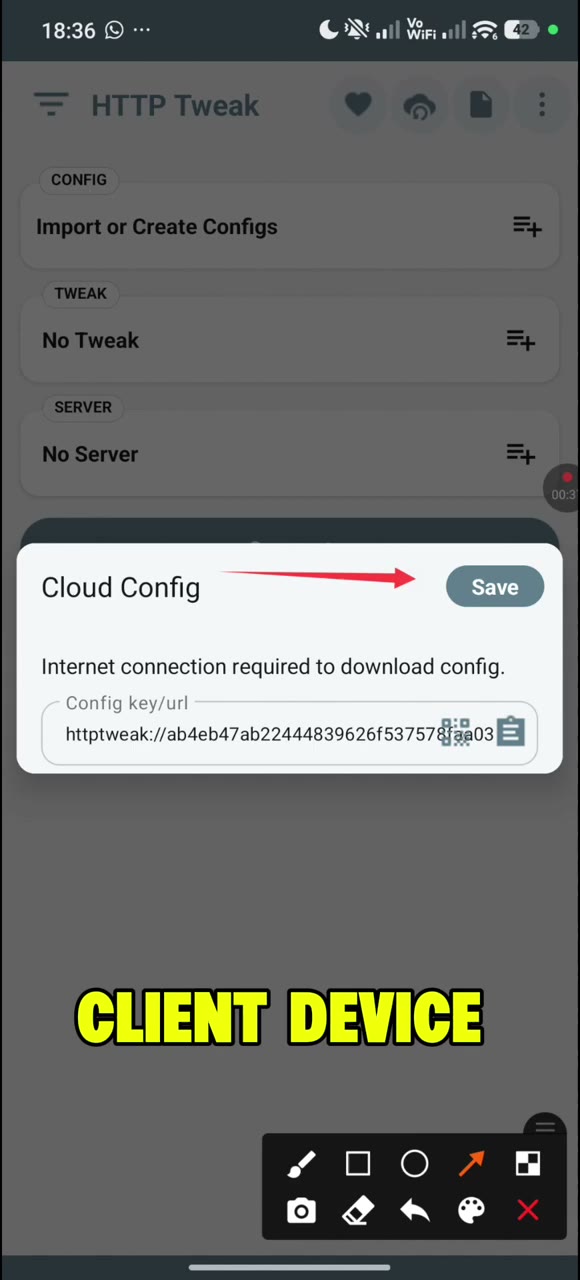 Actual tutorial video frame showing the client-side password verification prompt after Cloud import.
