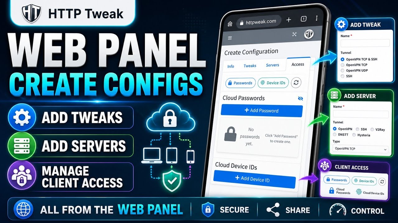 How to Create, Secure, and Share an HTTP Tweak Configuration from the Web Panel