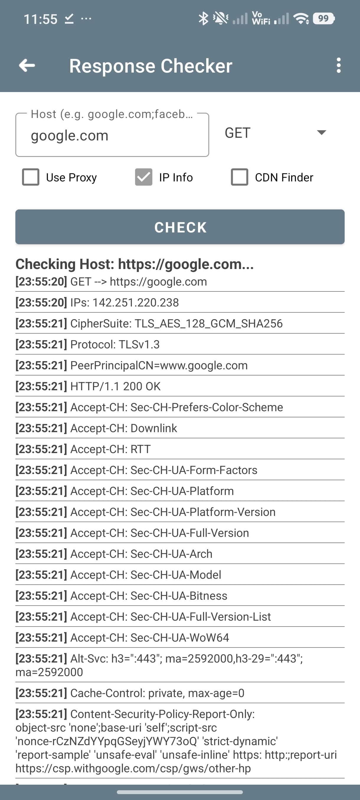 HTTP Tweak response checker