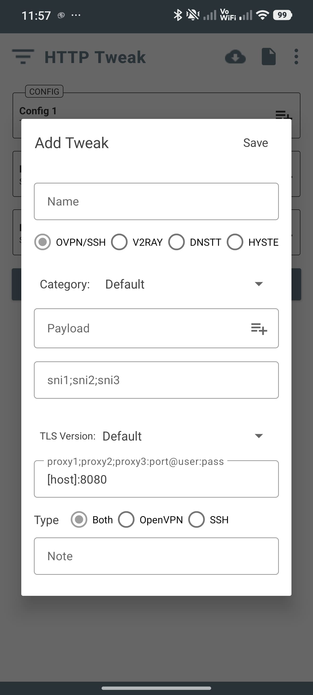 HTTP Tweak host info
