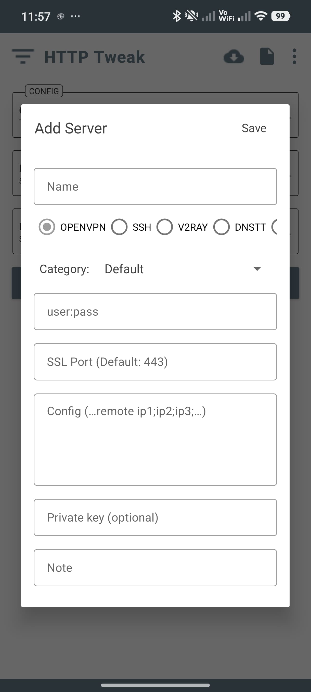 HTTP Tweak connection status